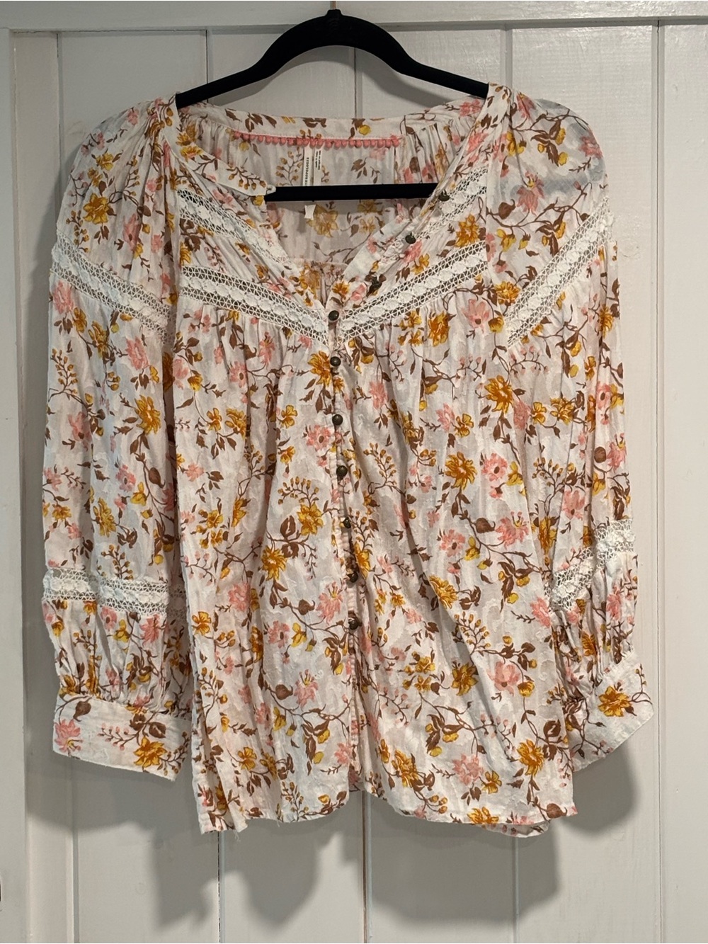 By Anthropologie Floral Peasant Blouse - Picture 6 of 13